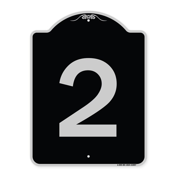 Signmission Sign with Number 2 Heavy-Gauge Aluminum Architectural Sign, 24" x 18", BS-1824-22897 A-DES-BS-1824-22897 - main